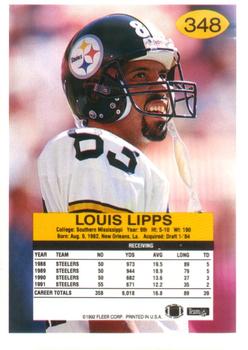 1992 Fleer #348 Louis Lipps Back