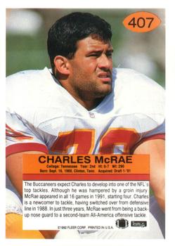 1992 Fleer #407 Charles McRae Back