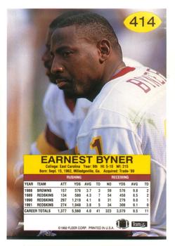 1992 Fleer #414 Earnest Byner Back