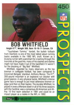 1992 Fleer #450 Bob Whitfield Back