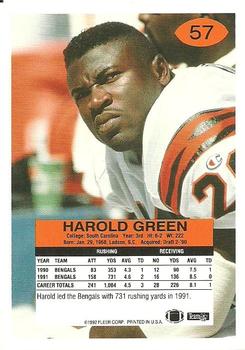 1992 Fleer #57 Harold Green Back