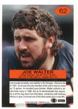 1992 Fleer #62 Joe Walter Back
