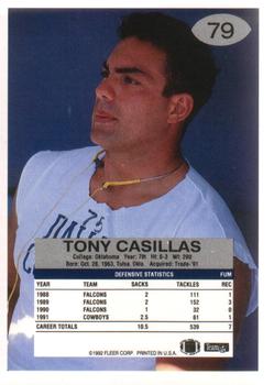 1992 Fleer #79 Tony Casillas Back