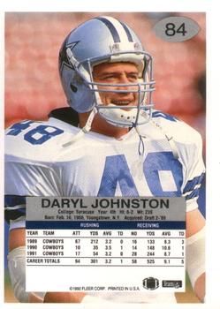1992 Fleer #84 Daryl Johnston Back