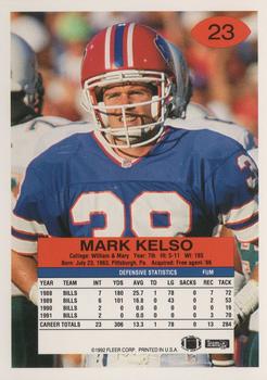 1992 Fleer #23 Mark Kelso Back