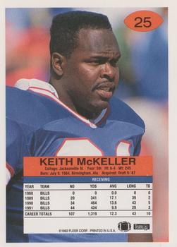 1992 Fleer #25 Keith McKeller Back