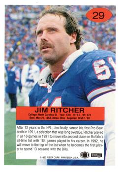 1992 Fleer #29 Jim Ritcher Back