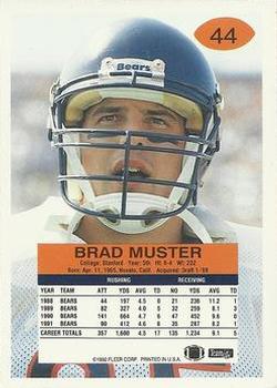 1992 Fleer #44 Brad Muster Back