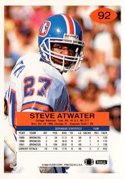 1992 Fleer #92 Steve Atwater Back