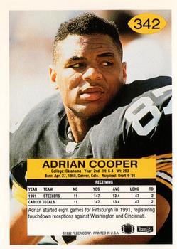 1992 Fleer #342 Adrian Cooper Back