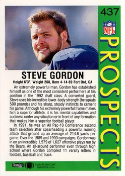 1992 Fleer #437 Steve Gordon Back