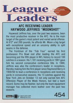 1992 Fleer #454 Haywood Jeffires Back