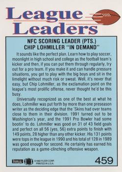 1992 Fleer #459 Chip Lohmiller Back