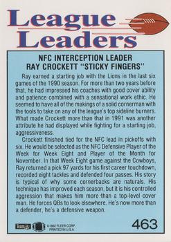 1992 Fleer #463 Ray Crockett Back