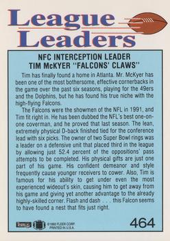 1992 Fleer #464 Tim McKyer Back
