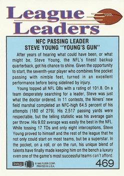 1992 Fleer #469 Steve Young Back