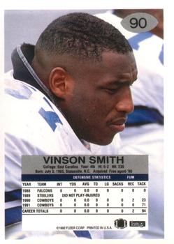 1992 Fleer #90 Vinson Smith Back