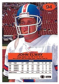 1992 Fleer #94 John Elway Back