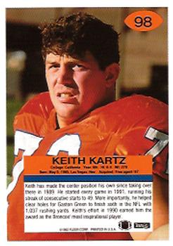1992 Fleer #98 Keith Kartz Back