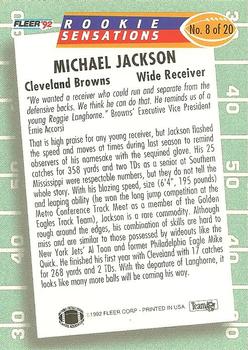 1992 Fleer - Rookie Sensations #8 Michael Jackson Back
