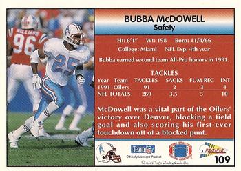 1992 Pacific #109 Bubba McDowell Back