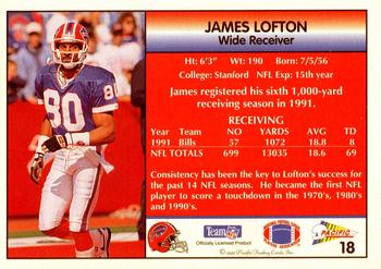 1992 Pacific #18 James Lofton Back