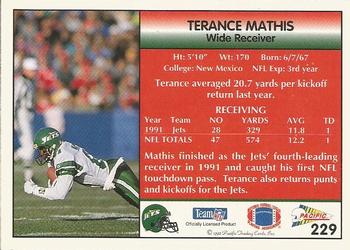1992 Pacific #229 Terance Mathis Back