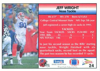 1992 Pacific #24 Jeff Wright Back