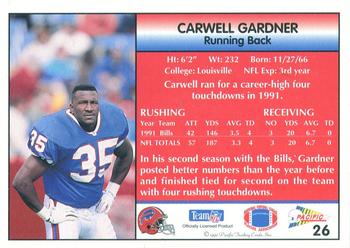 1992 Pacific #26 Carwell Gardner Back