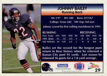1992 Pacific #29 Johnny Bailey Back