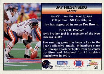 1992 Pacific #31 Jay Hilgenberg Back