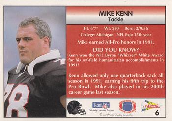 1992 Pacific #6 Mike Kenn Back