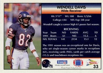 1992 Pacific #33 Wendell Davis Back