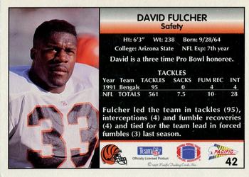 1992 Pacific #42 David Fulcher Back