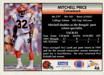 1992 Pacific #46 Mitchell Price Back