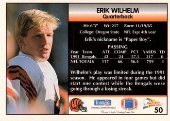1992 Pacific #50 Erik Wilhelm Back