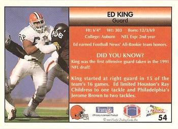 1992 Pacific #54 Ed King Back