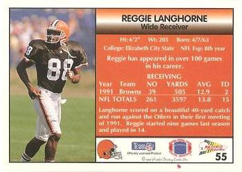 1992 Pacific #55 Reggie Langhorne Back