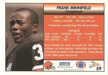 1992 Pacific #59 Frank Minnifield Back