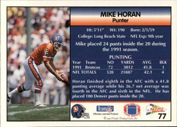 1992 Pacific #77 Mike Horan Back