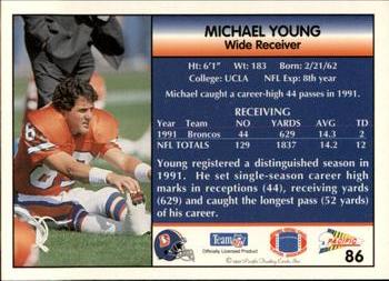 1992 Pacific #86 Michael Young Back