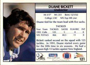 1992 Pacific #121 Duane Bickett Back