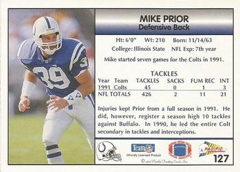 1992 Pacific #127 Mike Prior Back