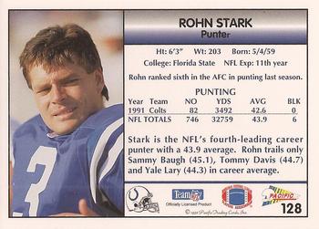 1992 Pacific #128 Rohn Stark Back