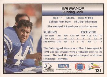 1992 Pacific #131 Tim Manoa Back