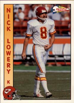 1992 Pacific #137 Nick Lowery Front