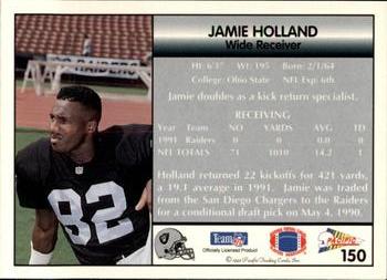 1992 Pacific #150 Jamie Holland Back
