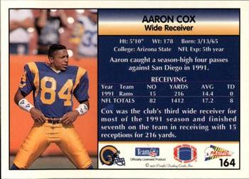 1992 Pacific #164 Aaron Cox Back