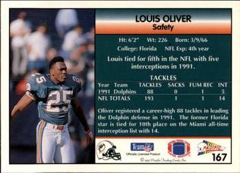 1992 Pacific #167 Louis Oliver Back