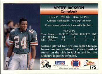 1992 Pacific #175 Vestee Jackson Back